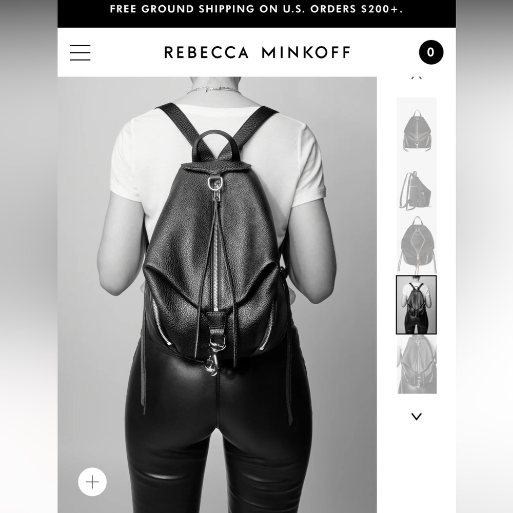 Rebecca Minkoff Julian backpack soft black suede leather and gold hardware - Picture 9 of 9